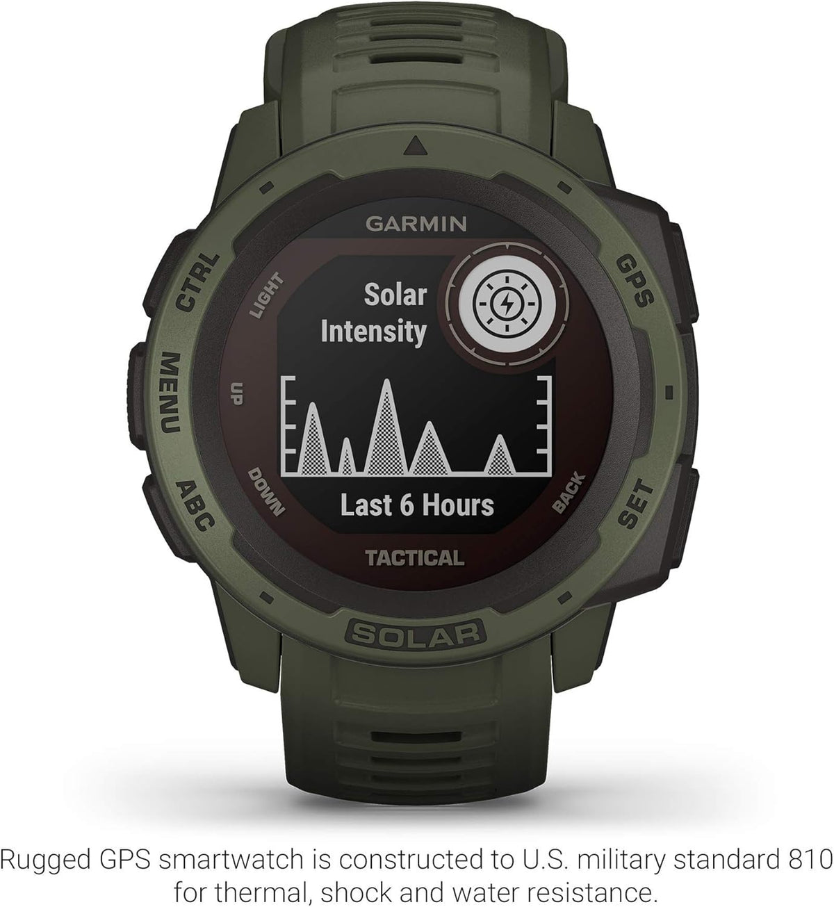 Moss Green Solar-Powered Rugged Outdoor Smartwatch U9922