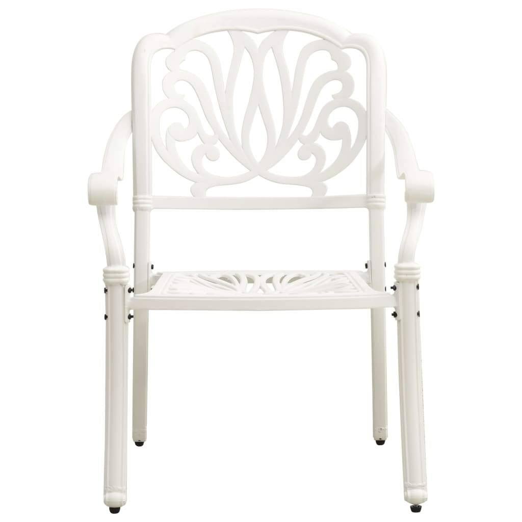3 Piece Bistro Set Cast Aluminum White J7134