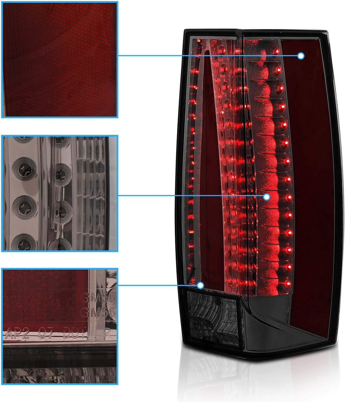 Smoke LED Replacement Tail Lights Pair M4195