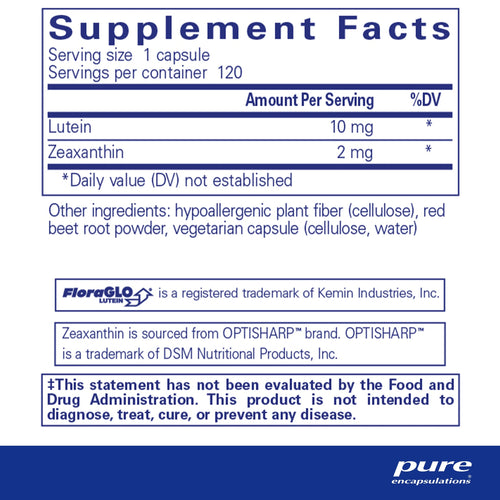 120 Capsules Lutein/Zeaxanthin Supplement V555