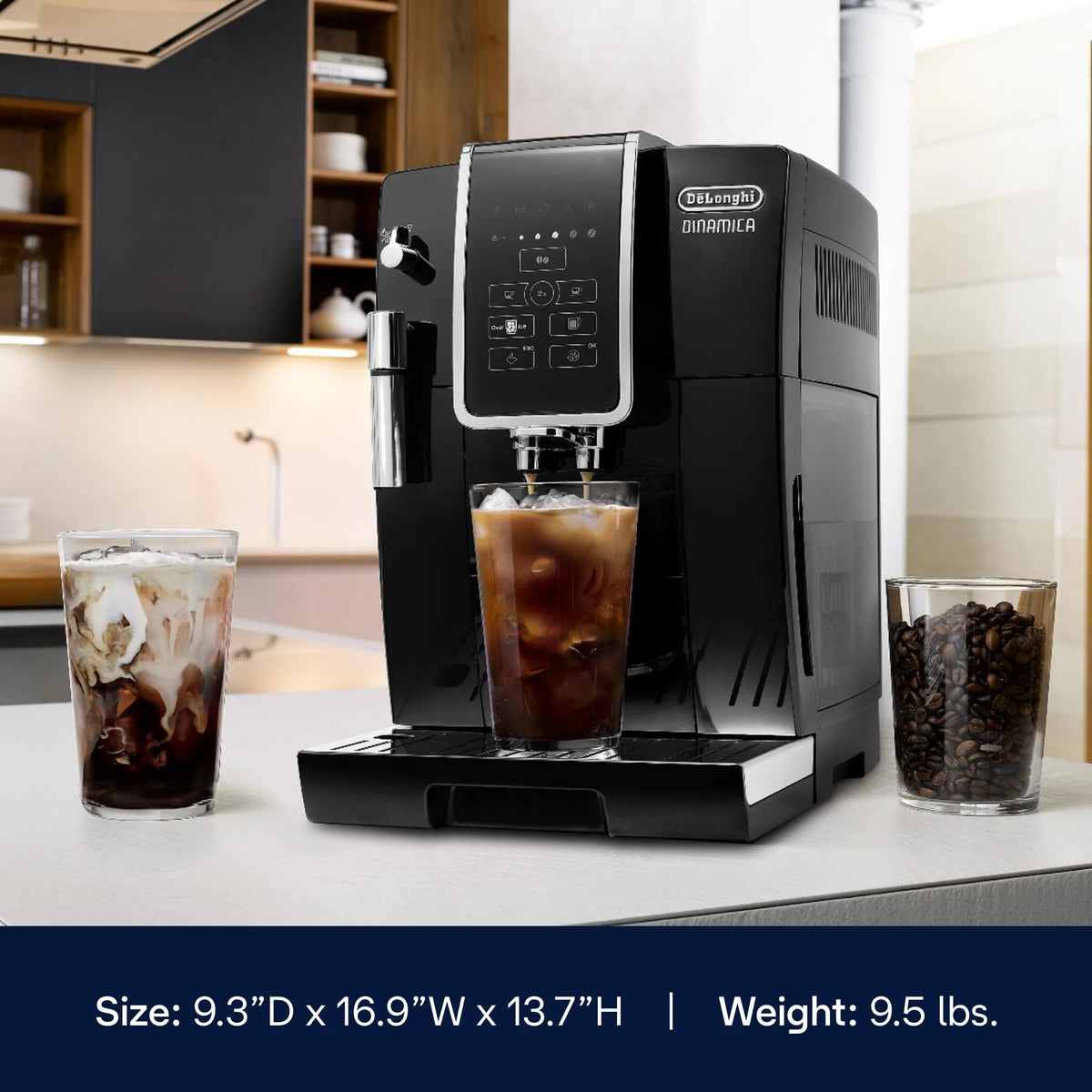 Black Automatic Bean-to-Cup Espresso Machine with Steel Burr Grinder Q28478