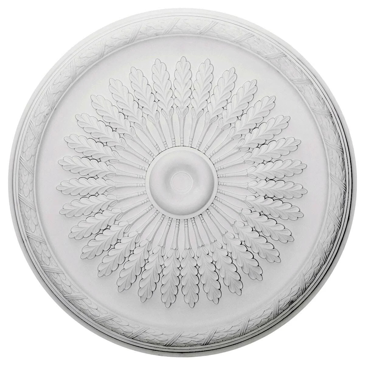 36x22OD x 1 1/2x22P Juniper Ceiling Medallion, Hand-Painted Polished Copper S397