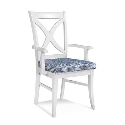 Cross Back Arm Chair Celery Finish Gray Textured Performance A65450