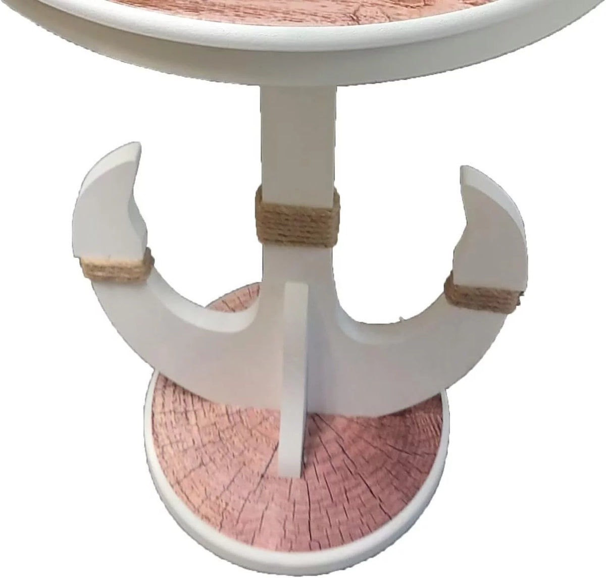 Round Solid Wood Accent Table with Anchor Legs 20'' X 24'' T3694