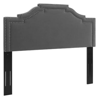 King Charcoal Upholstered Panel Headboard W47961