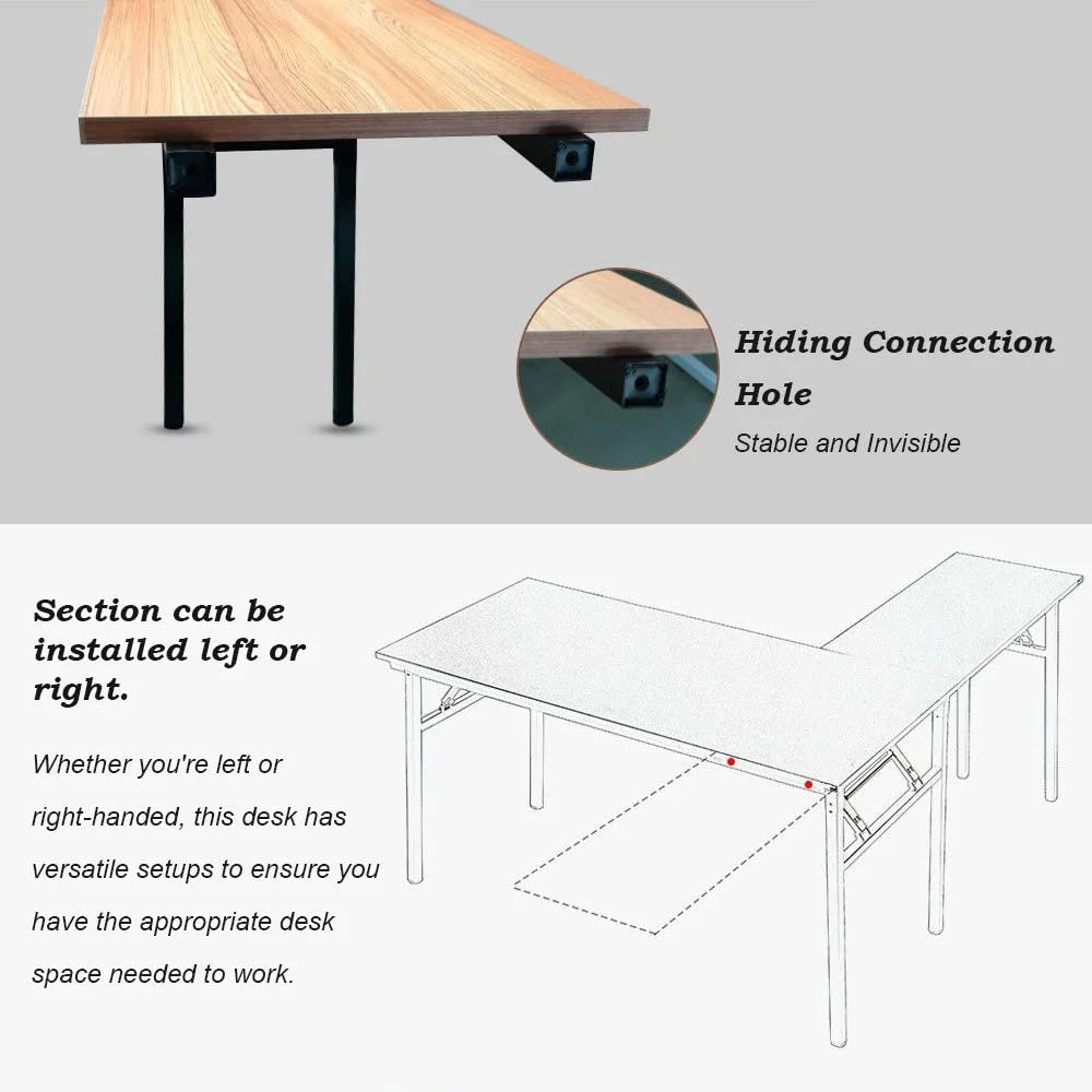 Black L-Shaped Corner Computer Desk Q311