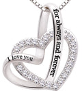 Sterling Silver Cubic Zirconia Love Heart Necklace V6962