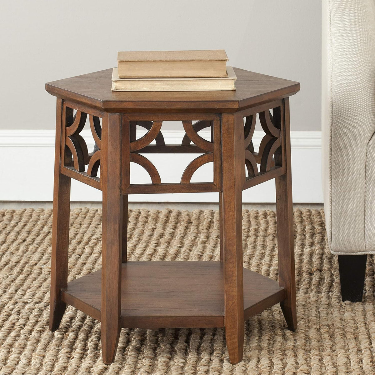 Charcoal Grey Hexagon End Table Z35083