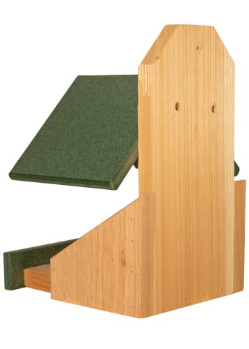 Cedar Robin Roost Birdhouse with Recycled Poly Lumber Roof (Green) O745