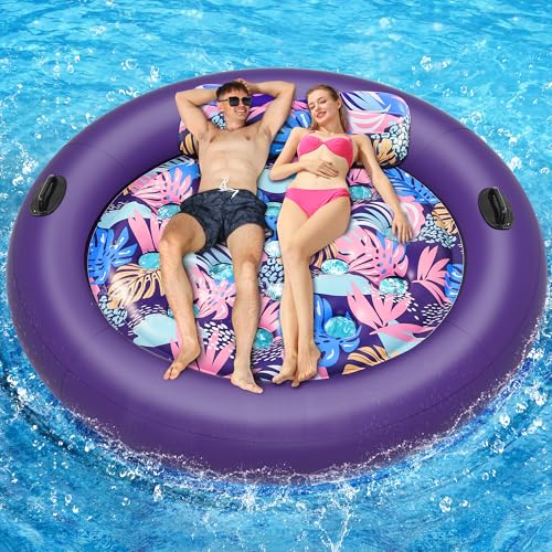 73" x 73" Inflatable Pool Float with Removable Pillow & Handles Y897870
