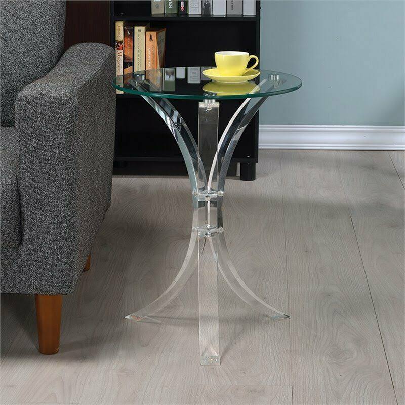 Round Glass Top End Table N27247