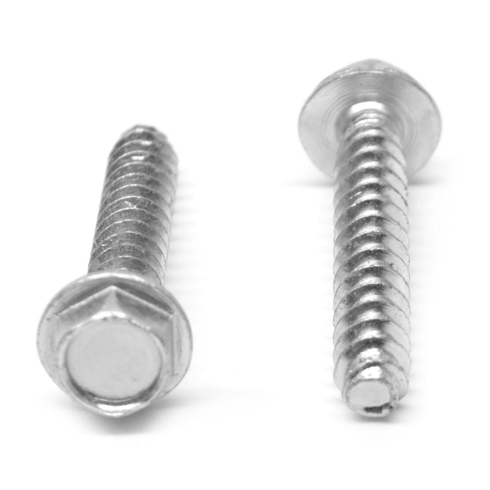 #4-20 x 3/8 Thread Rolling Screw Hex Washer Head Low Carbon Steel Zinc Plated/Wax S4874