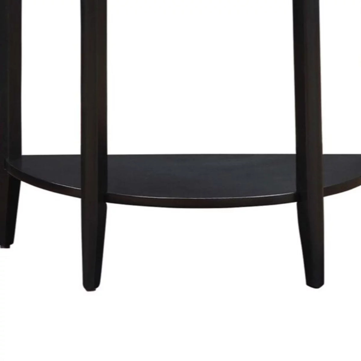 Black Wood Half Moon Console Table with Drawer K420