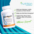 Men's Multivitamin with Saw Palmetto, Plant Sterols, Lycopene & CoQ10, 90 Softgels J77629