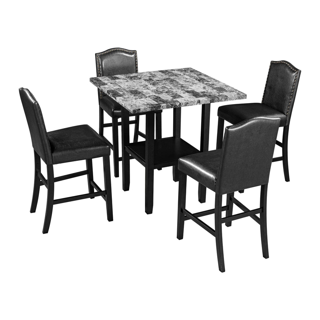 5 Piece Dining Set with Bottom Shelf C6469