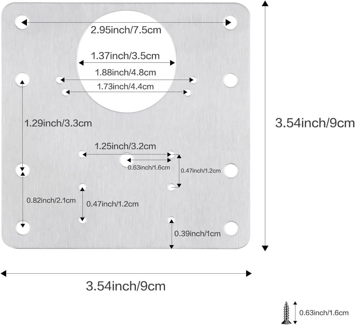 16pack Stainless Steel Cabinet Hinge Repair Plate kit with Mounting Screws U49379