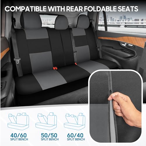 Solid Black Full Set Car Seat Covers G475