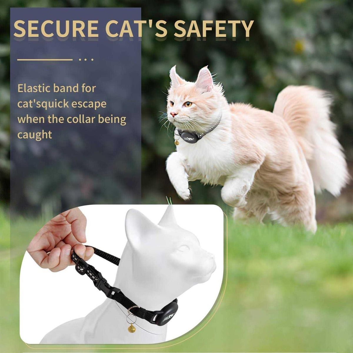 Reflective Cat Collar with Airtag Holder D551341