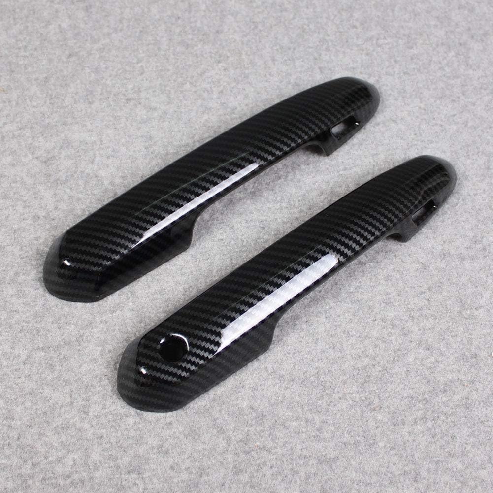 Door Handle Cover Trims ABS Carbon Fiber Black Pack of 2 C229