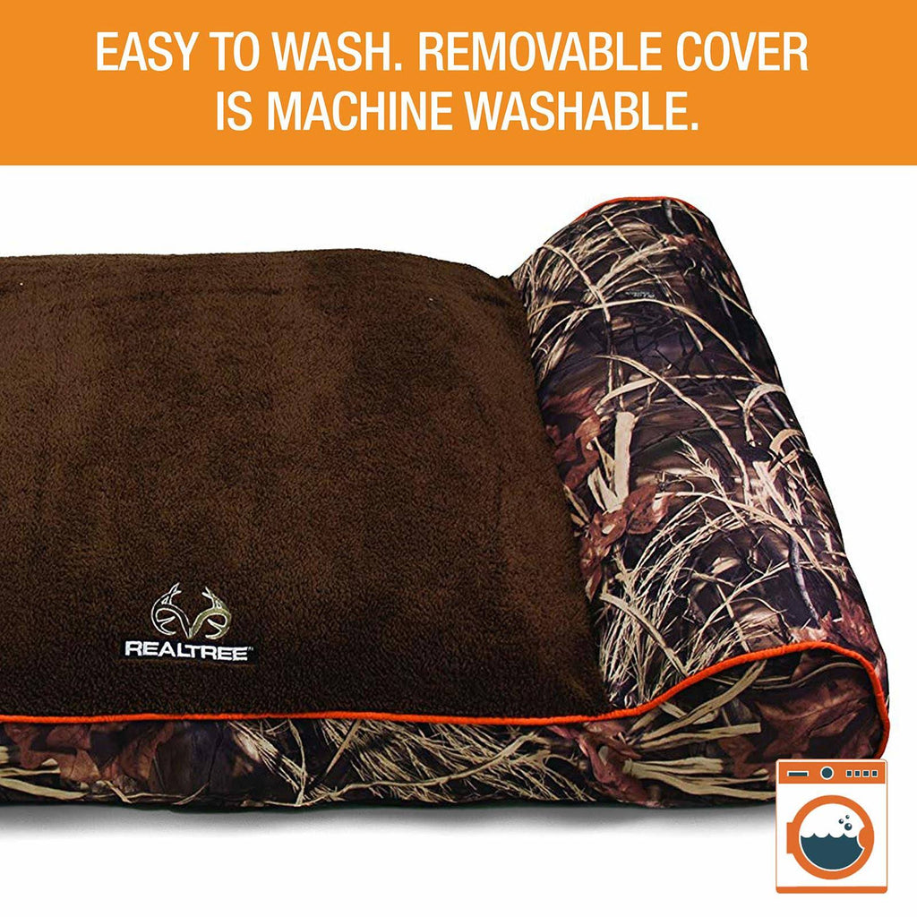 Taupe with Orange Piping Camo Pet Bed I7800