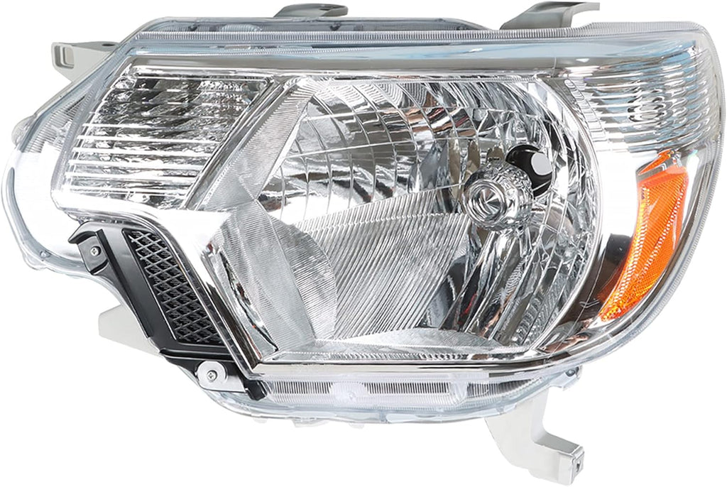 Chrome Housing Headlight Assembly with Amber Reflector for 2012-2015 Toyota Tacoma O7858