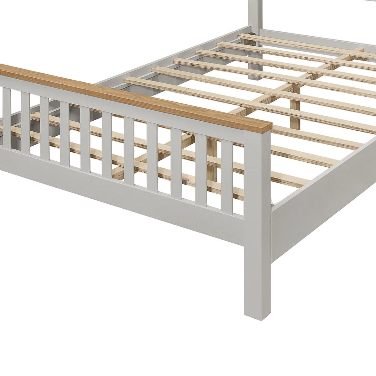 Queen Size Solid Wood Platform Bed with Headboard and Footboard E404