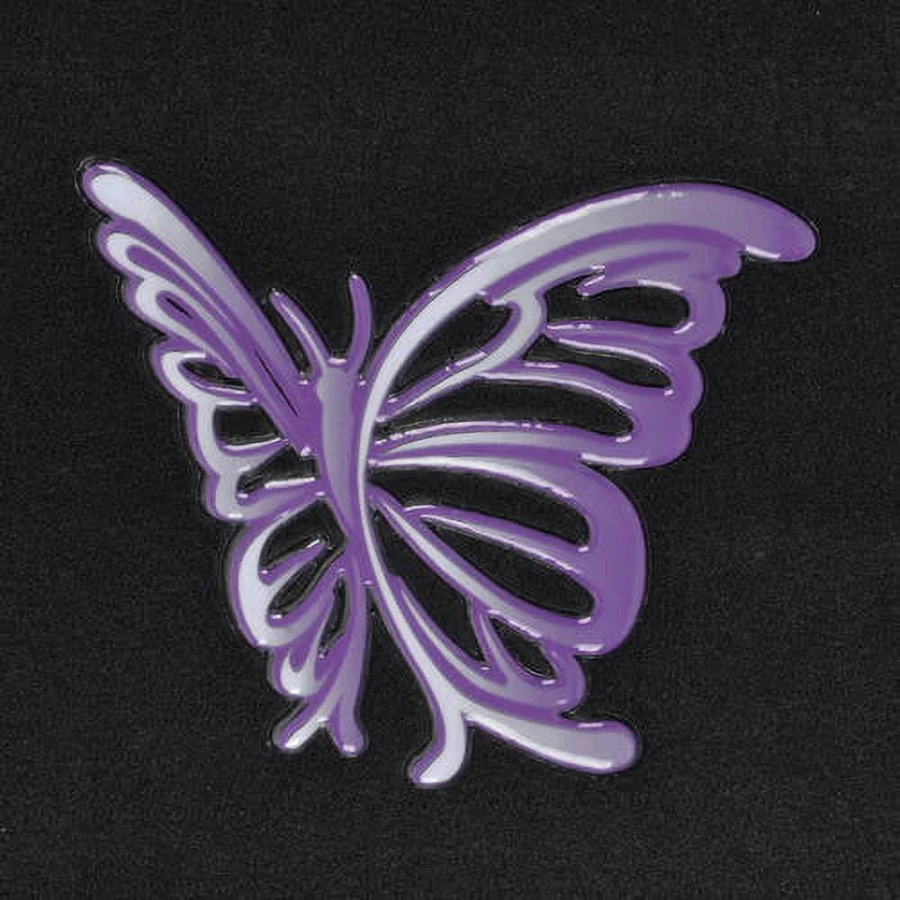 Purple White Butterfly Design Carpet Car Floor Mats Full Set with Rubber Backing C182