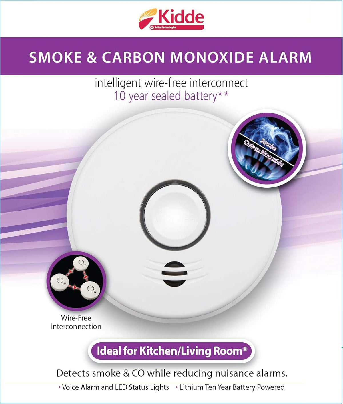 Lithium Battery Powered Combination Smoke & Carbon Monoxide Alarm X842