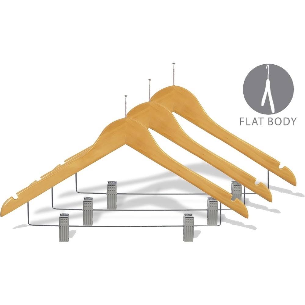 Wooden Suit Hanger with Chrome Hardware, Box of 100 O249547