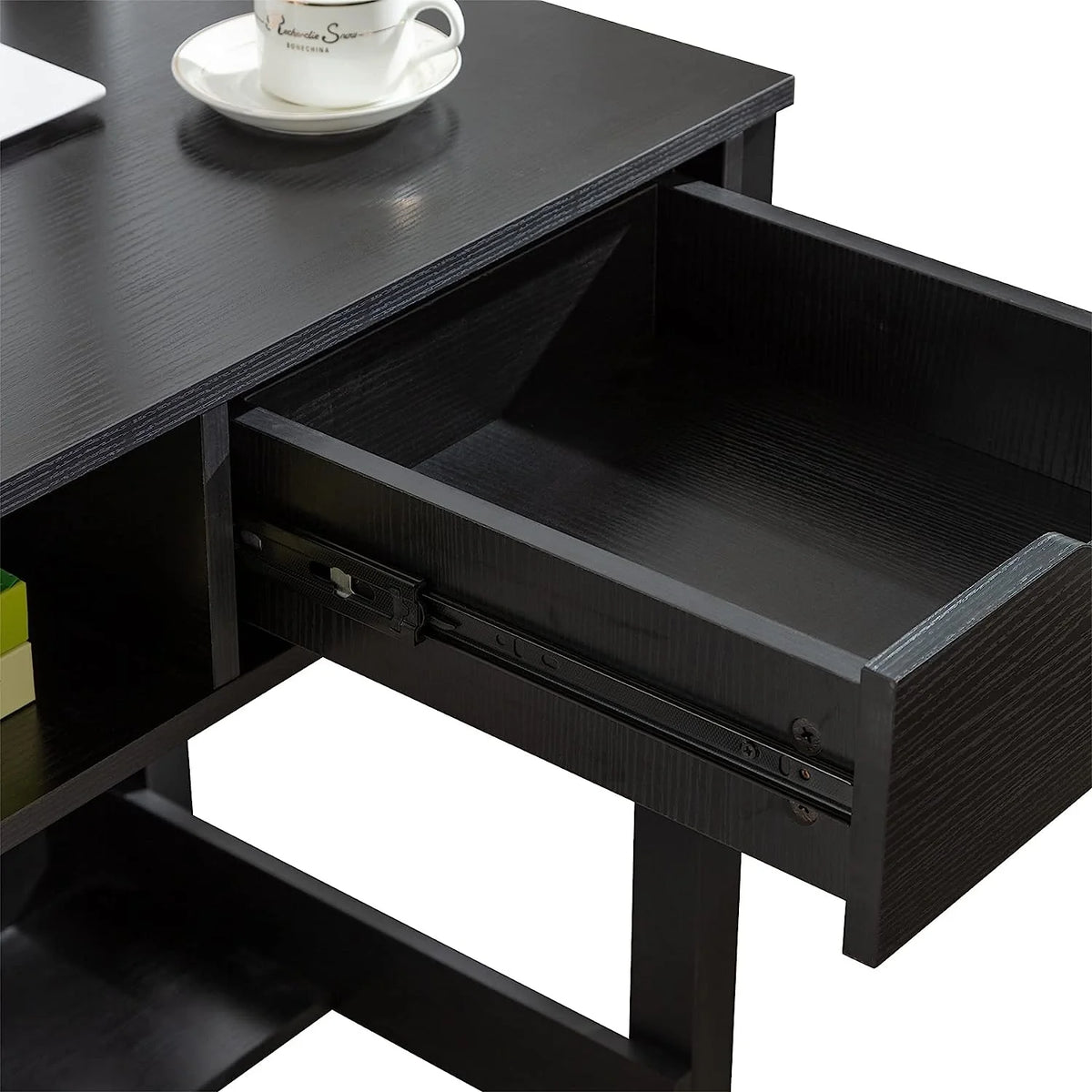 Black 32 inch Computer Desk with Drawers L5650