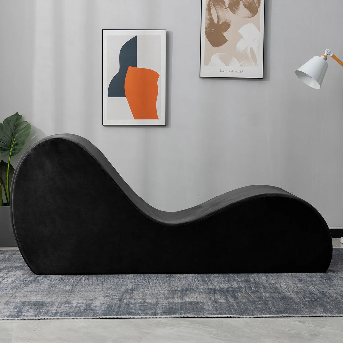 Yoga Chaise with Washable Cover, Side Pockets, Non-Slip Bottom M19093