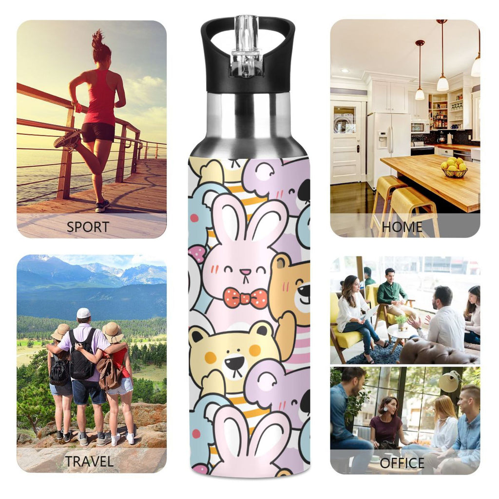 Stainless Steel Insulated Water Bottle with Straw Lid X1905