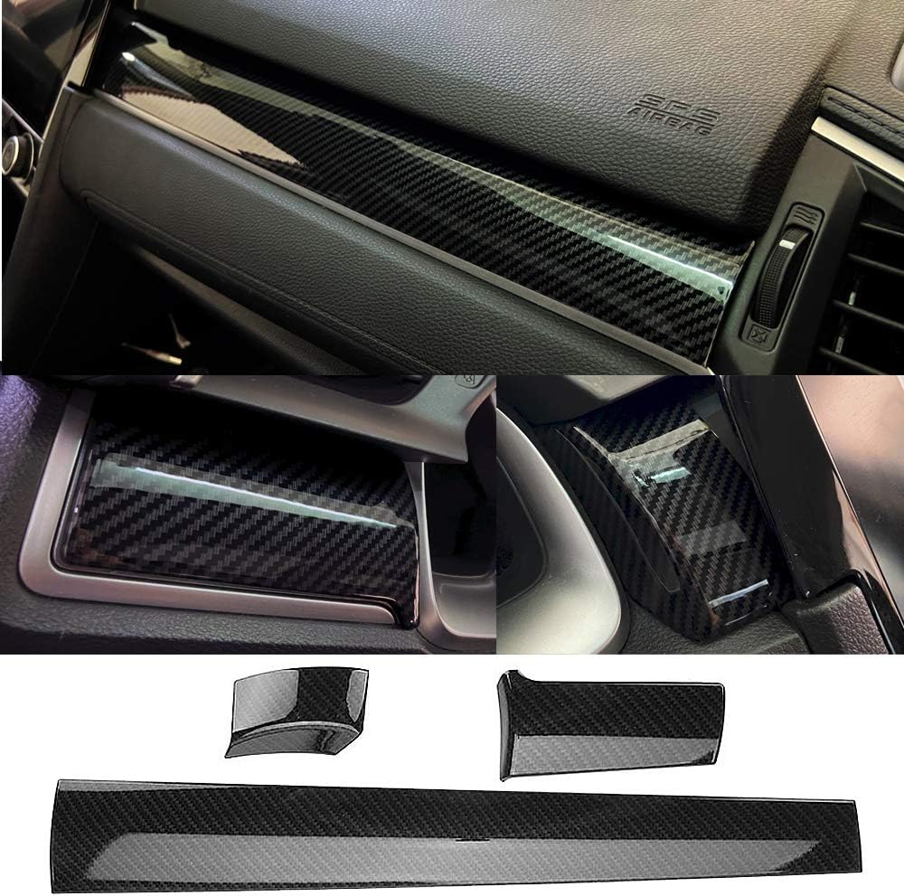 Carbon Fiber Grain Interior Dashboard Cover Trim Panel E483