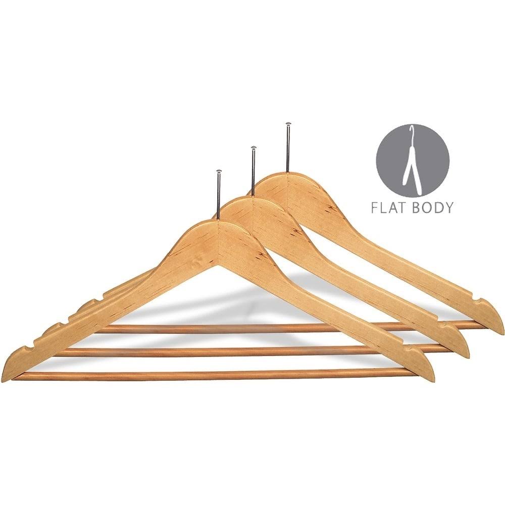 Wooden Suit Hanger with Chrome Hardware, Box of 100 O249547