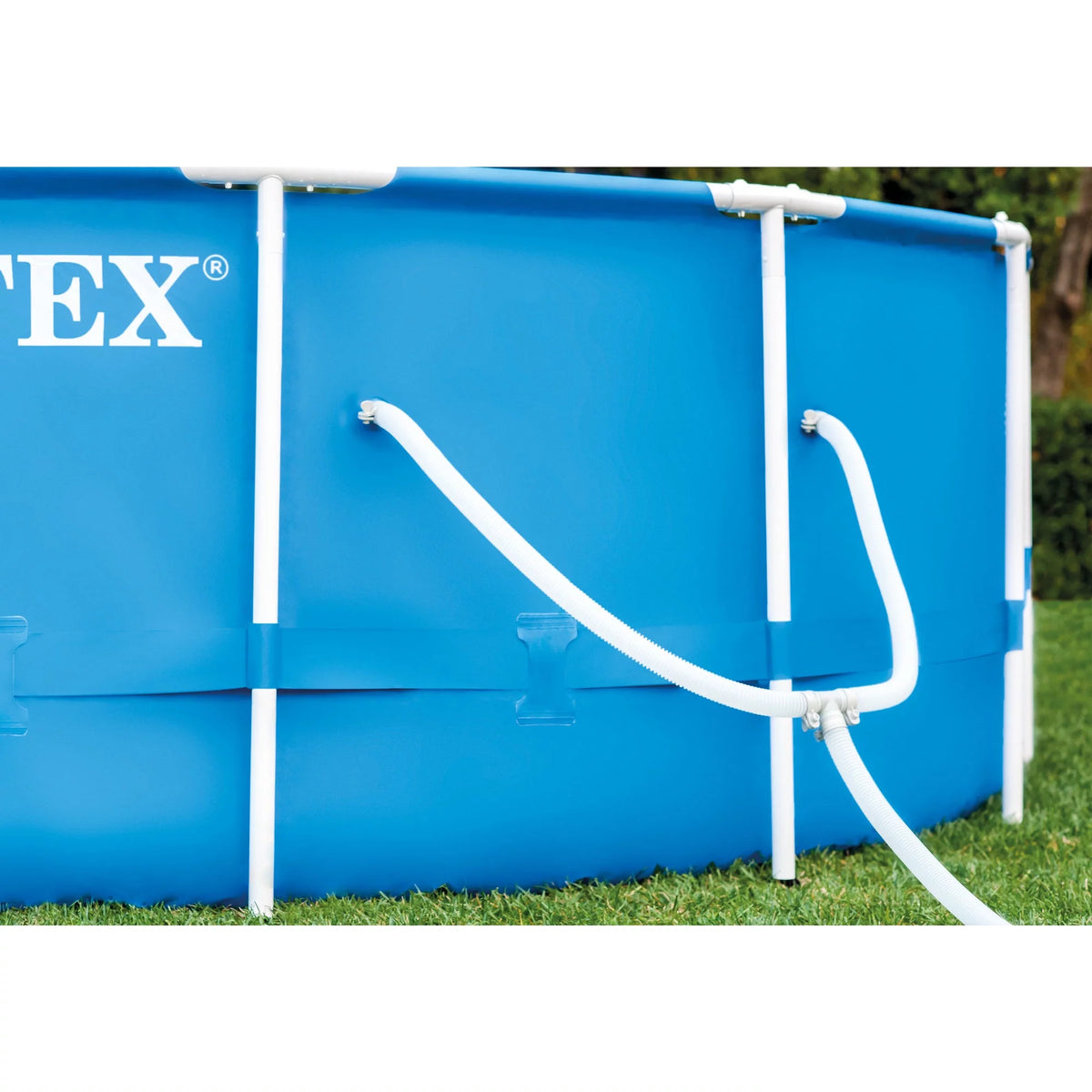 12'x30 Metal Frame Swimming Pool with Filter Pump & Pool Cover G5806