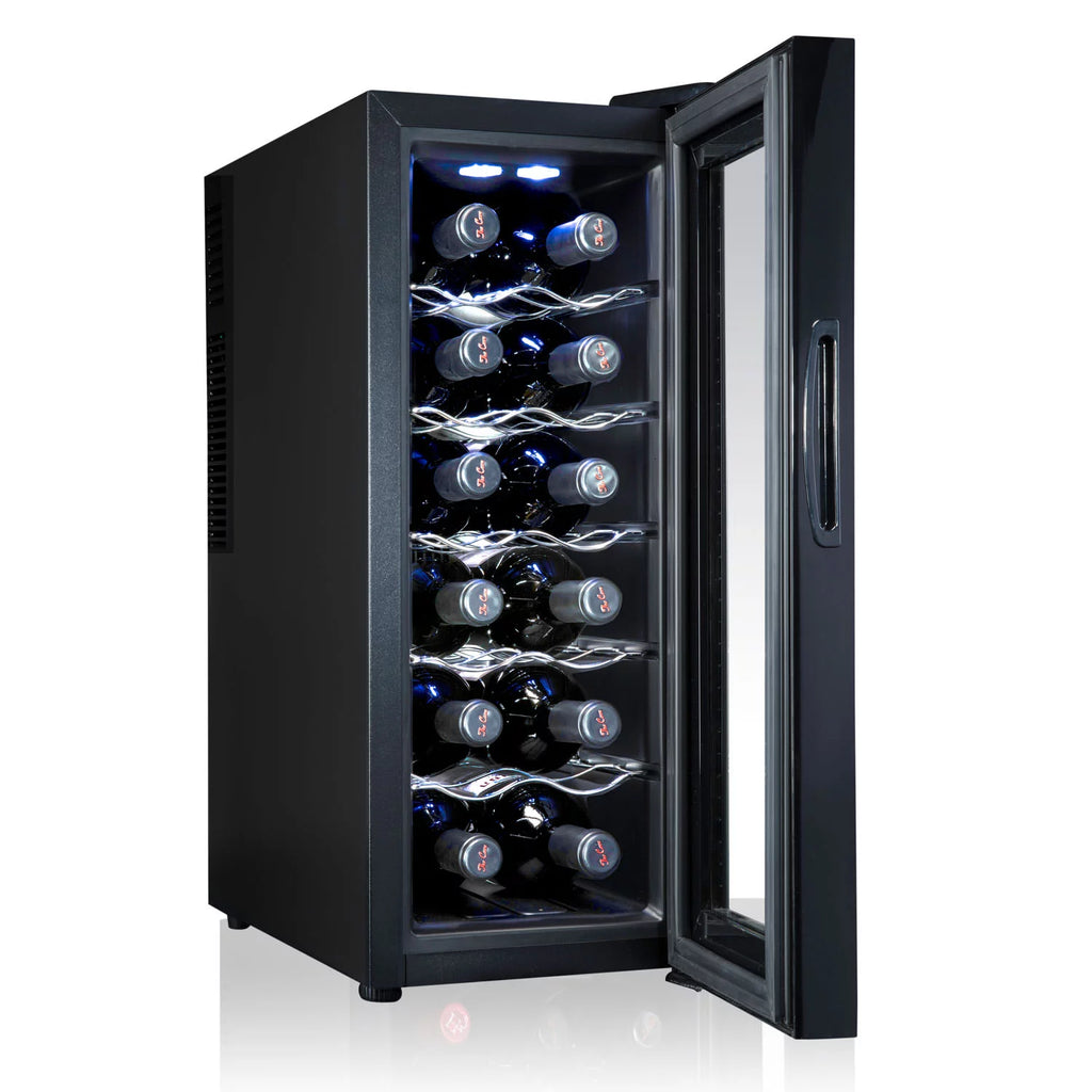 12 Bottle Thermoelectric Freestanding Wine Cooler Black K274643