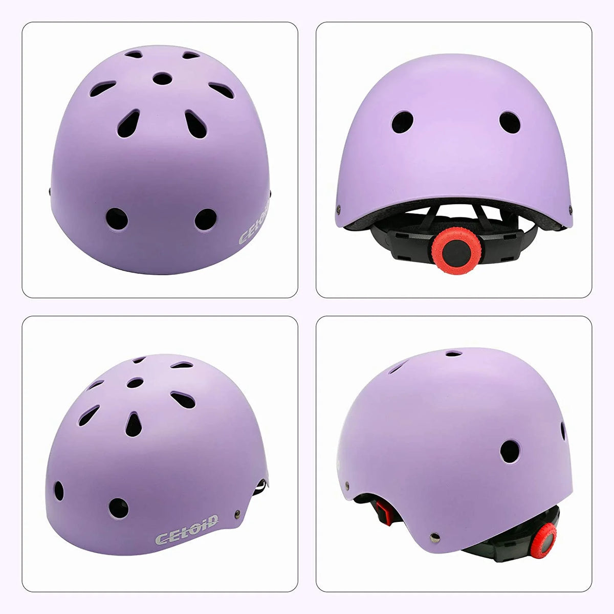 Kids Bike Helmet Adjustable Multi Sport Violet V525614