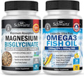 Magnesium Bisglycinate 180 Count + Omega 3 Fish Oil 90 Count Bundle L6644