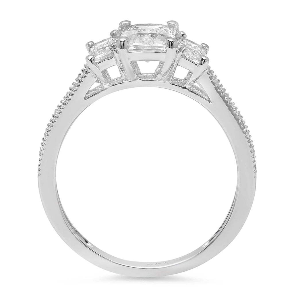 18K White Gold Three-Stone Diamond Engagement Ring X924662