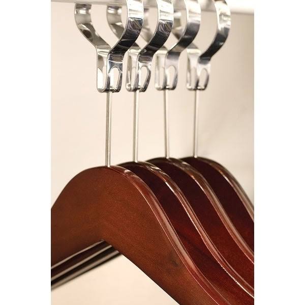 Wooden Suit Hanger with Chrome Hardware, Box of 100 O249547