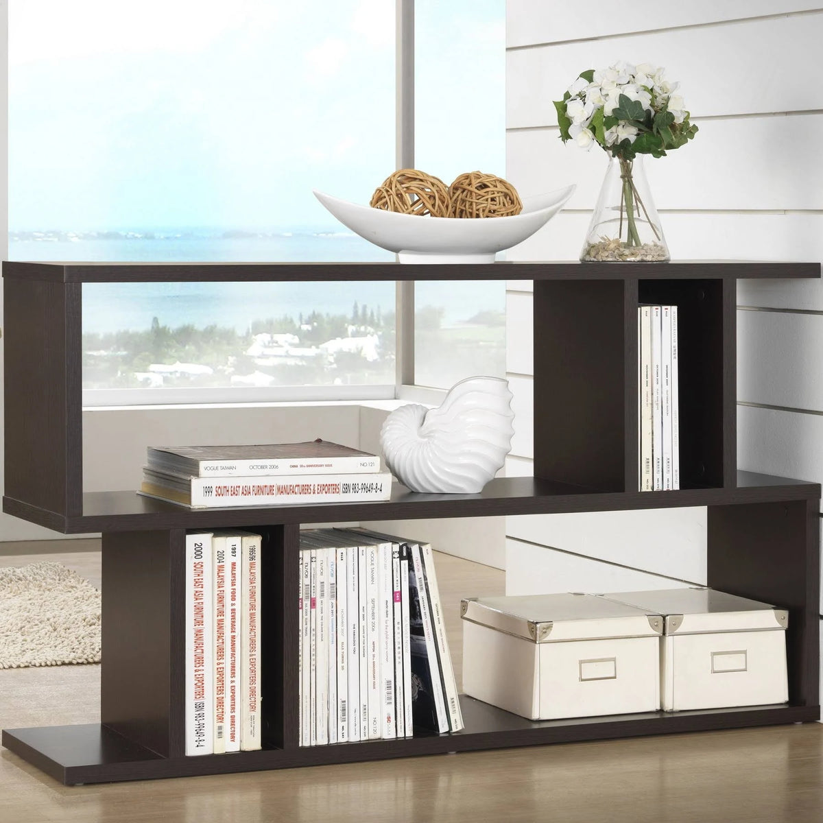 Dark Brown Geometric Shelf B531