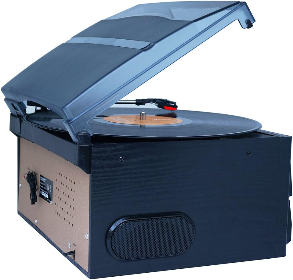 Bluetooth Dual CD Player AM/FM Radio Turntable Record Player with Cassette Player G164955