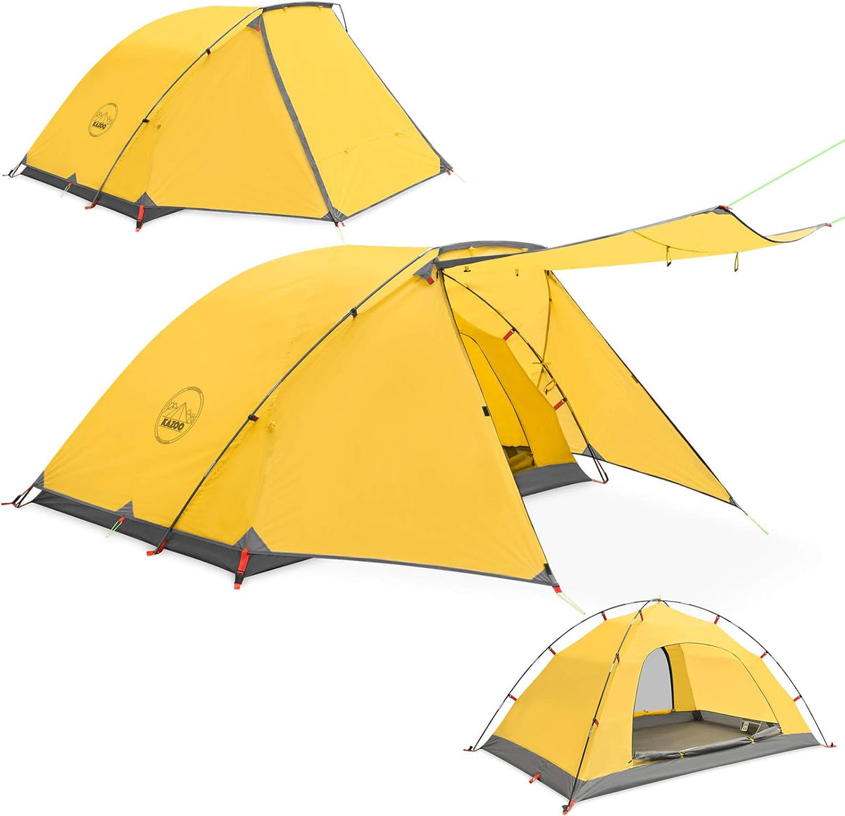 2/4 Person Waterproof Camping Tent with Porch Double Layer G390