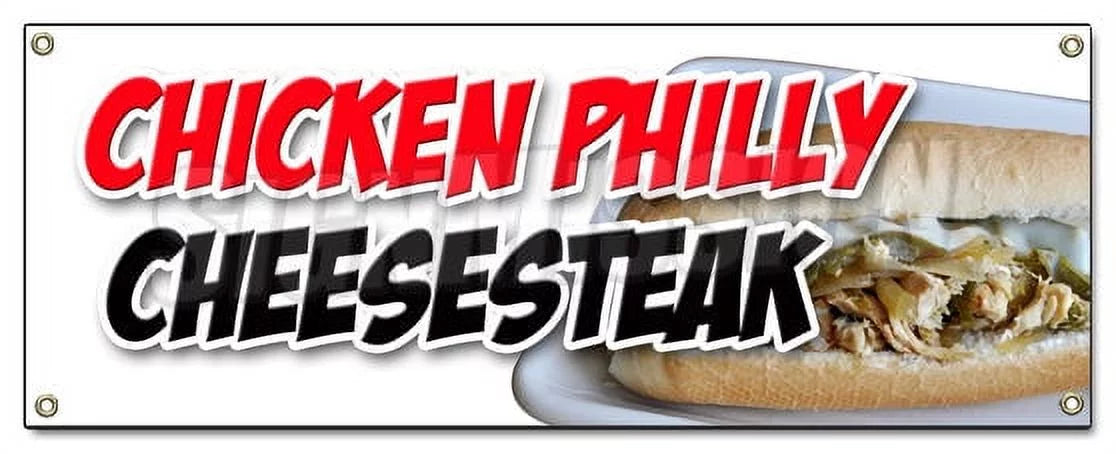 Chicken Philly Cheesesteak Banner Sign W62227