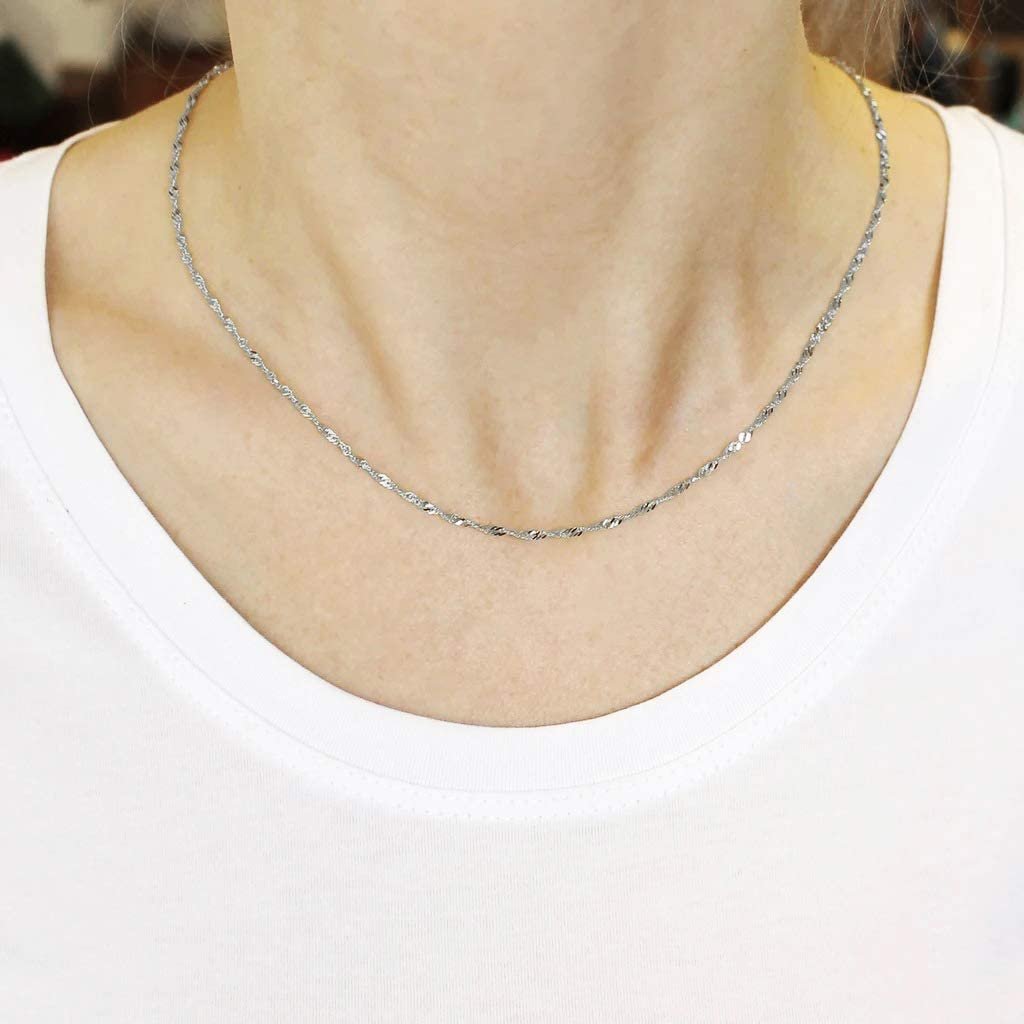 16 Inch Diamond Cut Rope Link Necklace L24624