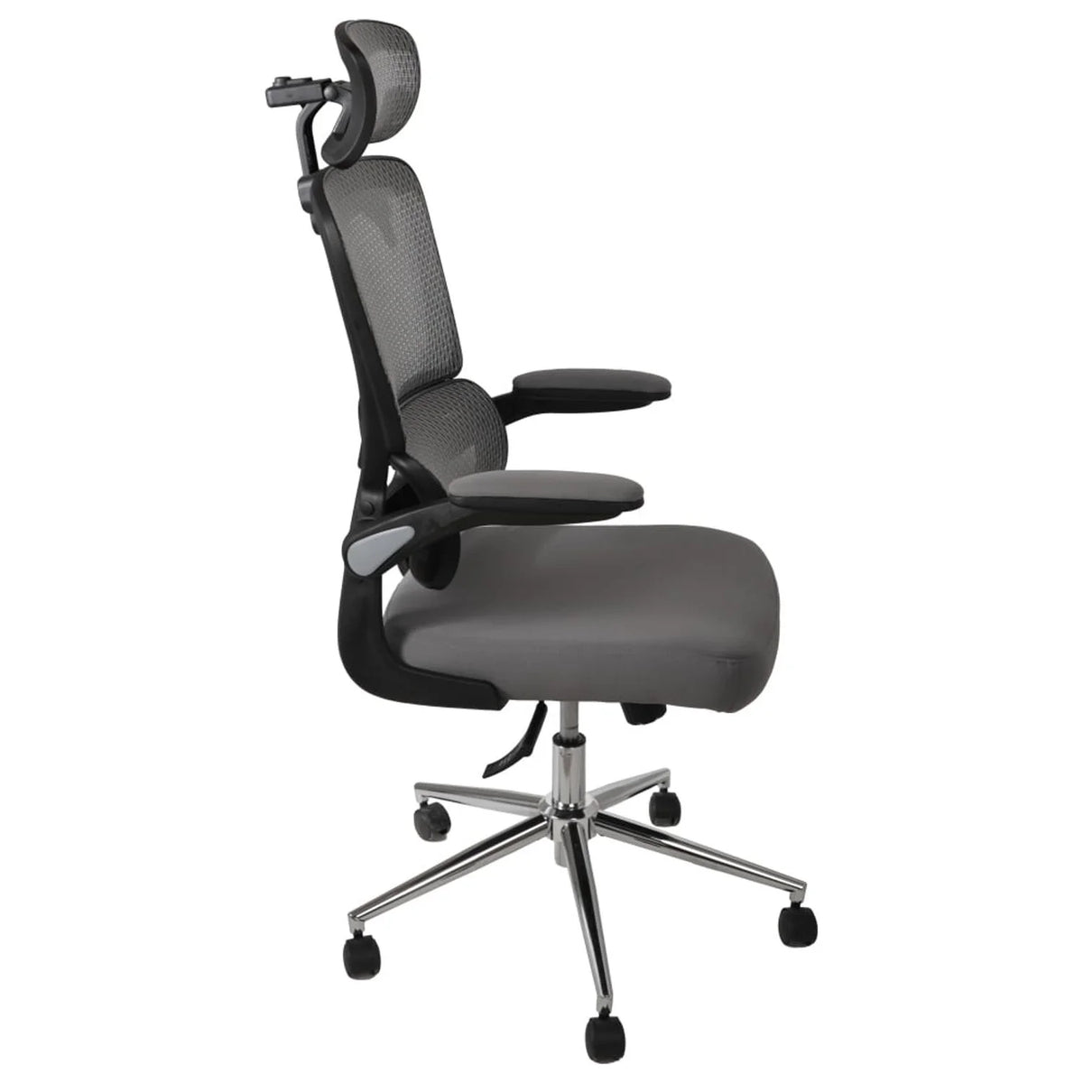 Grey Mesh Ergonomic Office Chair with Flip Up Arms W491