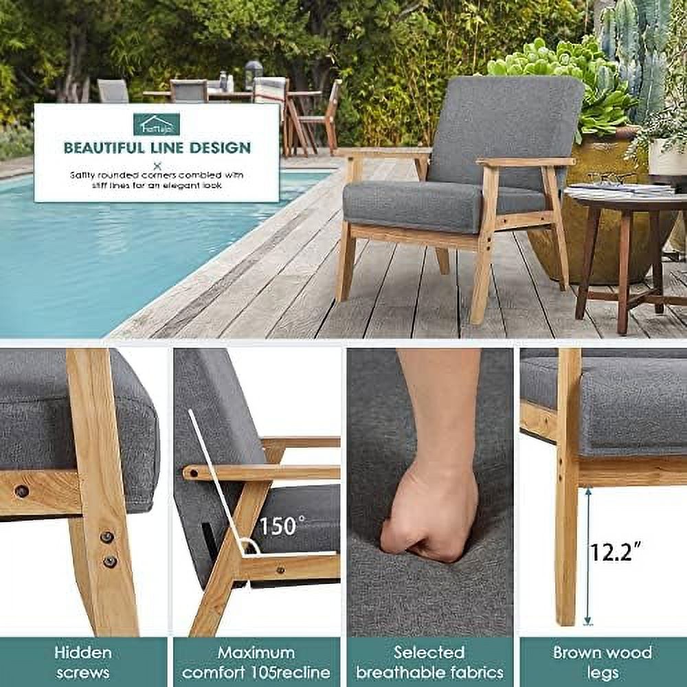 Beige Wooden Accent Chairs Set of 2 R732