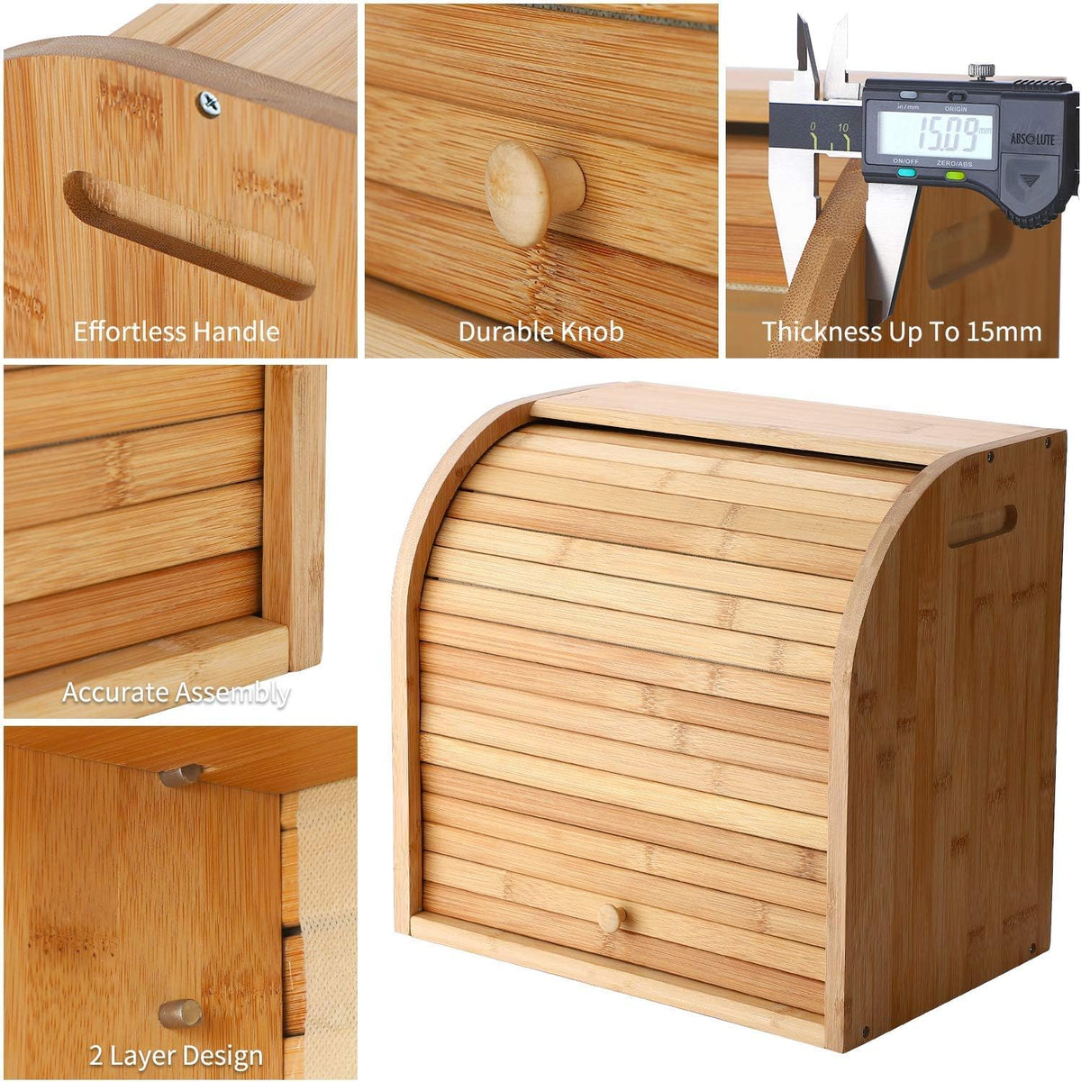 Bamboo 2 Layer Bread Box W71939