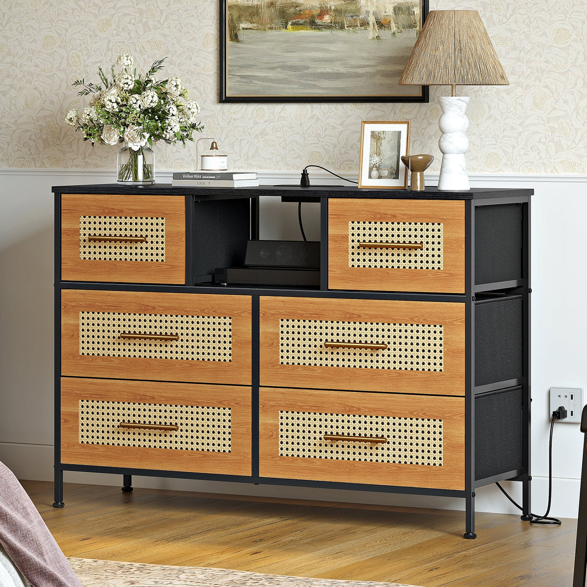 Rattan 6 Drawer Dresser I35770