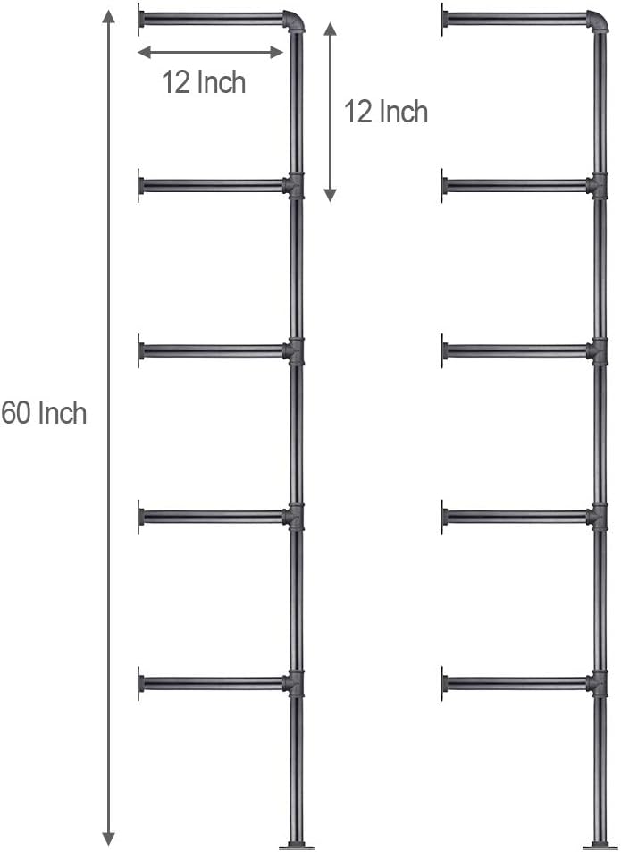 Vintage Industrial Wall Mount Bookshelf Shelving Unit E3078
